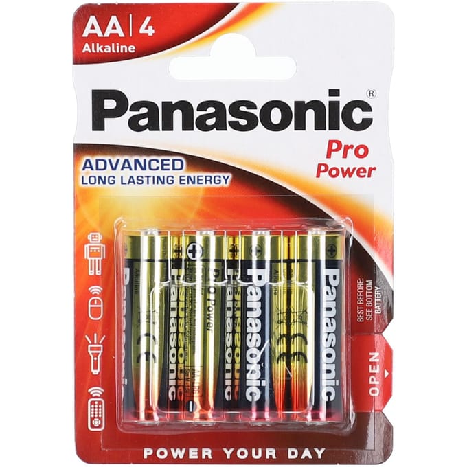 Panasonic Pro Power AA 4-pack alkaline batterijen