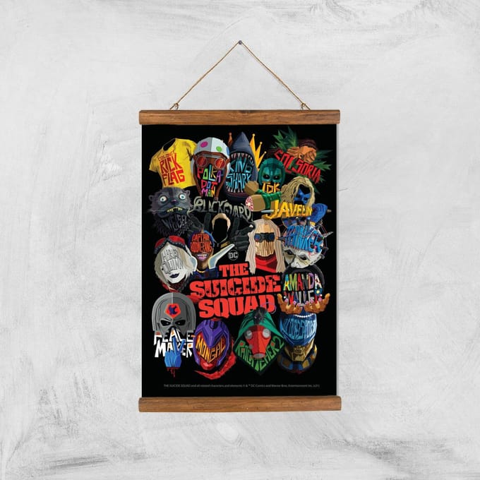 Suicide Squad Poster Giclee Art Print - A3 - Wooden Hanger