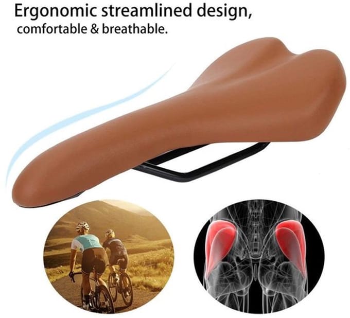 Allecto - Fietszadel - Ergonomisch Fietszadel Kussen - Pu Lederen