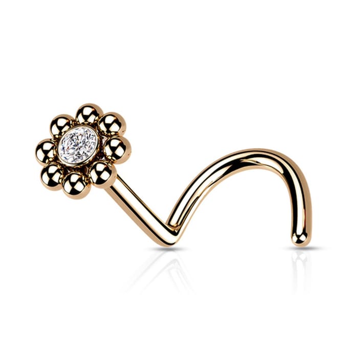 Neuspiercing PVD U-bocht beaded 0.8x6x4 - rose - LMPiercings