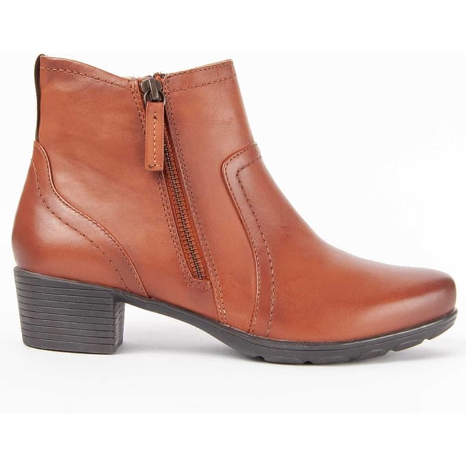 Botín De Piel Con Tacón Para Mujer.  Purapiel  Botilina4  99475 36 bruin