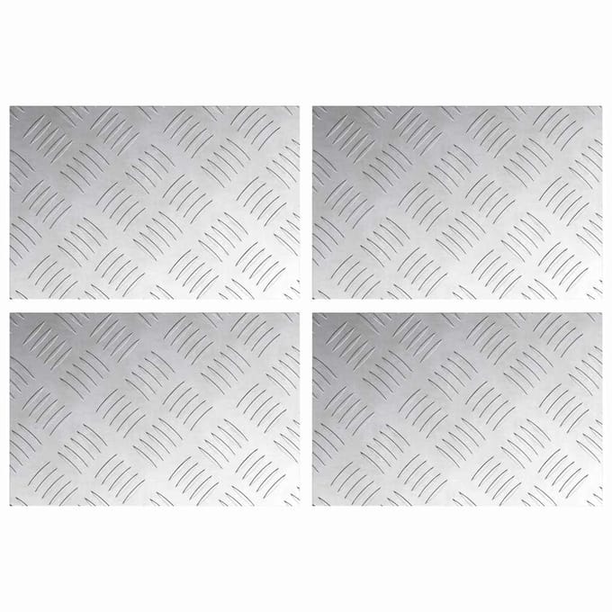 vidaXL - Trapmatten - 4 - st - 30 - x - 20 - cm - Zilver - Aluminium - Rechthoekig