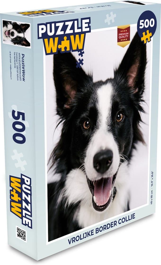 Puzzel Vrolijke Border Collie - Legpuzzel - Puzzel 500 stukjes