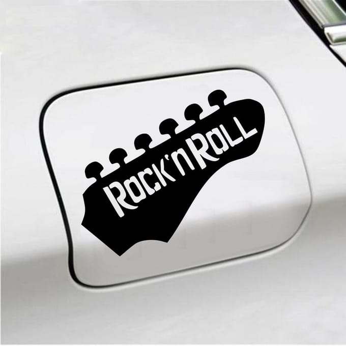 Bumpersticker - Rock N Roll - 10,7 X 14,8 - Zwart