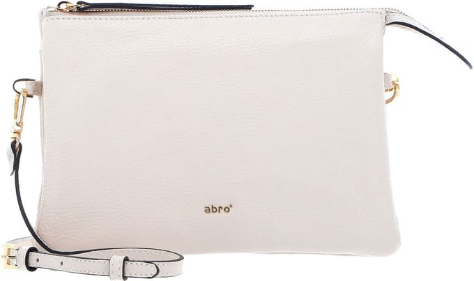 abro Leren Schoudertas Leather Adria Crossbody Bag Threefold Cream Crème