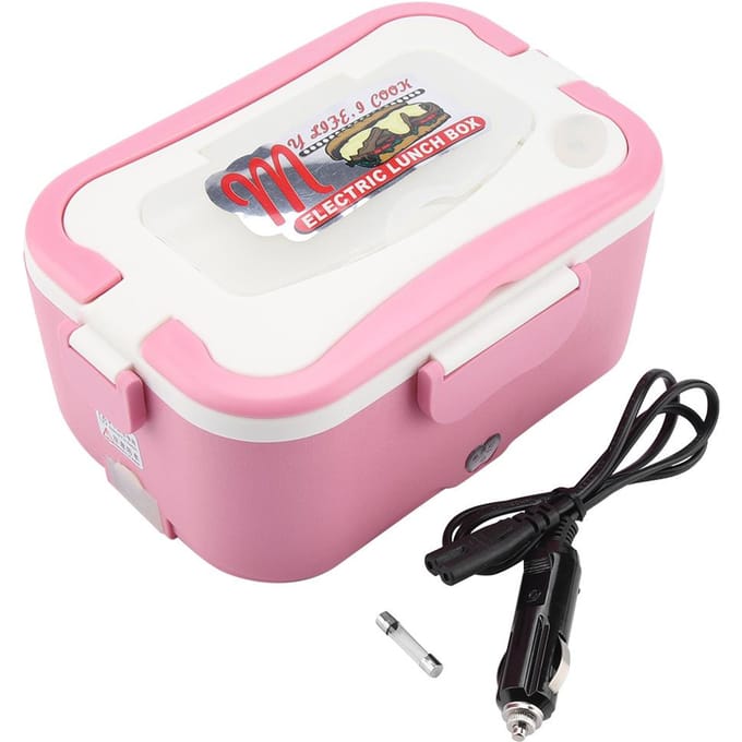1.5L Draagbare 12V/24V Auto Elektrische Verwarming Lunchbox Bento Voedselwarmer Container 12V pink