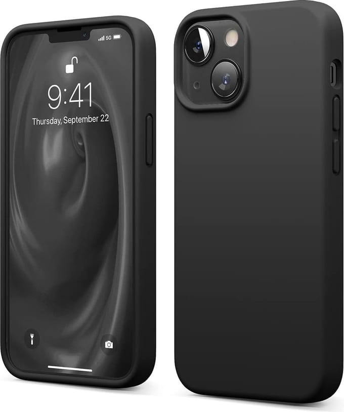 HB Hoesje Geschikt voor Apple iPhone 13 Mini - Zwart - Siliconen Back Cover