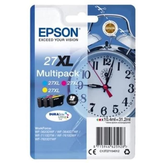 Epson multipack 3-kleuren 27XL DURABrite Ultra inkt