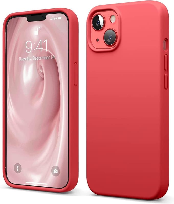 HB Hoesje Geschikt voor Apple iPhone 13 Mini - Rood - Siliconen Back Cover