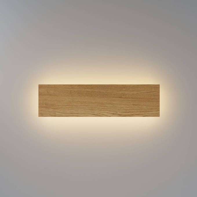 Maytoni LED wandlamp BASIC TEXTURE, hout, breedte 30 cm, CCT