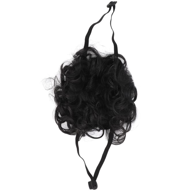 Perruque pour animal de compagnie Bande élastique réglable Lavable Perruque Cosplay pour chien pour petits, moyens et grands chiens, chats Noir black