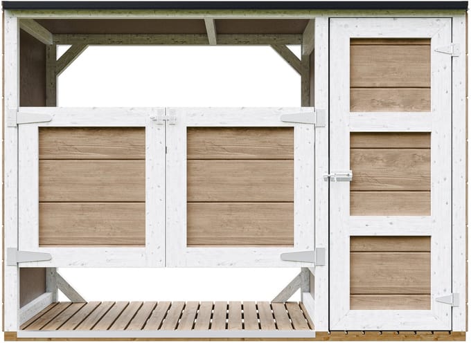 Timbela M981A-TERRA BROWN - LP SmartSide Kliko ombouw - 2x240L - met deuren - container ombouw hout