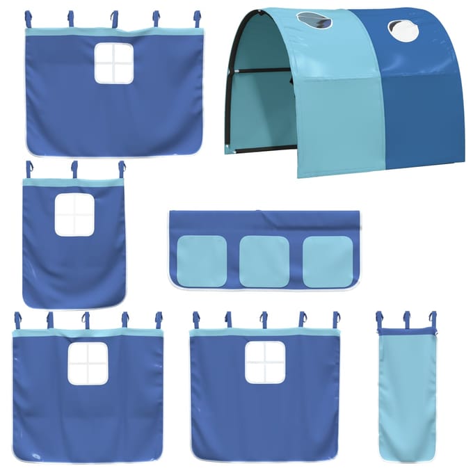 vidaXL - Gordijnen - voor - hoogslaper - met - tunnel - polyester - blauw