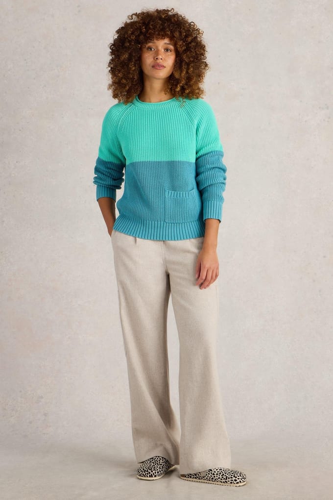 White Stuff Bailey Cotton Jumper Blue Multi Taglia: 24 | Maglioni a maglia Outlet | Donna | Blu