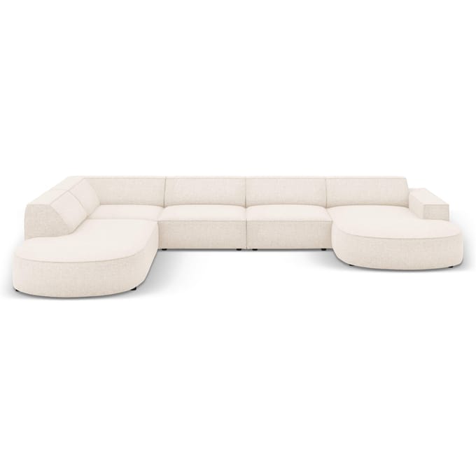 7-zitshoekbank Jodie links chenille afgerond | Micadoni Home