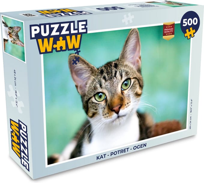 Puzzel Kat - Potret - Ogen - Legpuzzel - Puzzel 500 stukjes