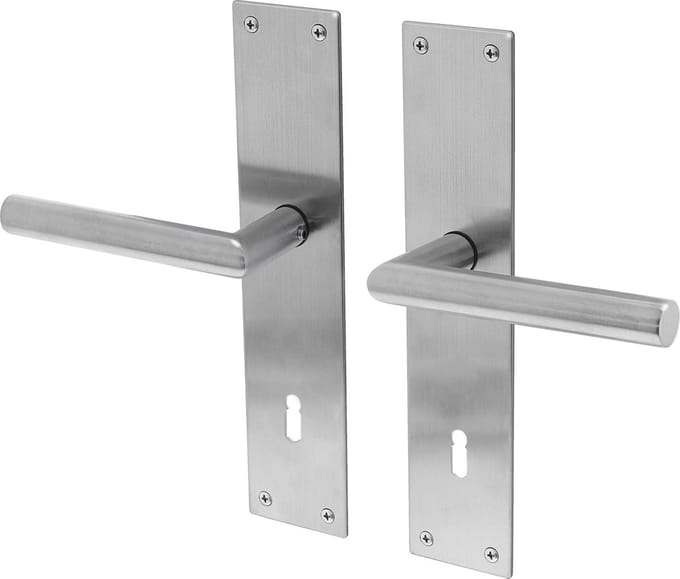 Lavuzo deurkruk Nuoro RVS | Deurklink op schild SL72 | Per set | Deurkruk