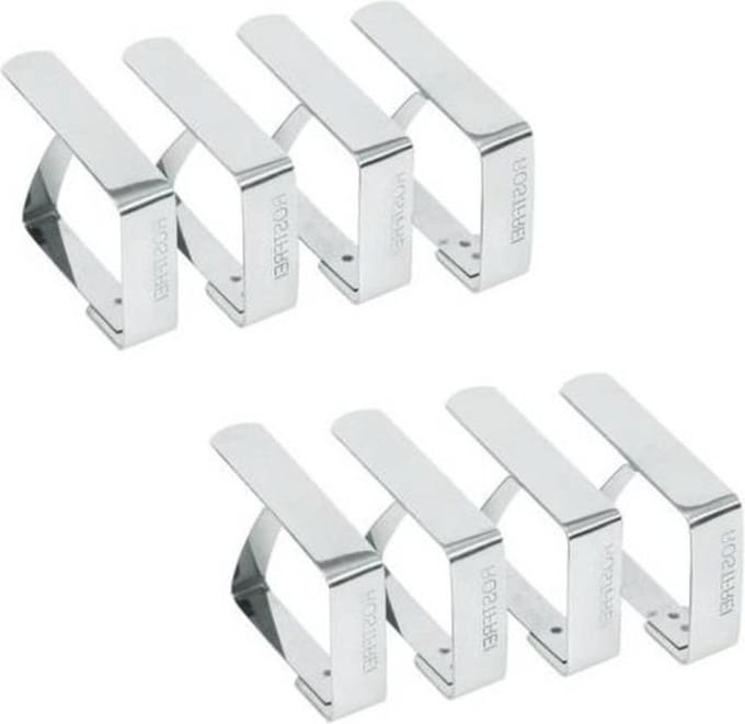 Tafelkleed klemmen - Set van 4 - RVS - Kleedklemmen - Kleedhouders