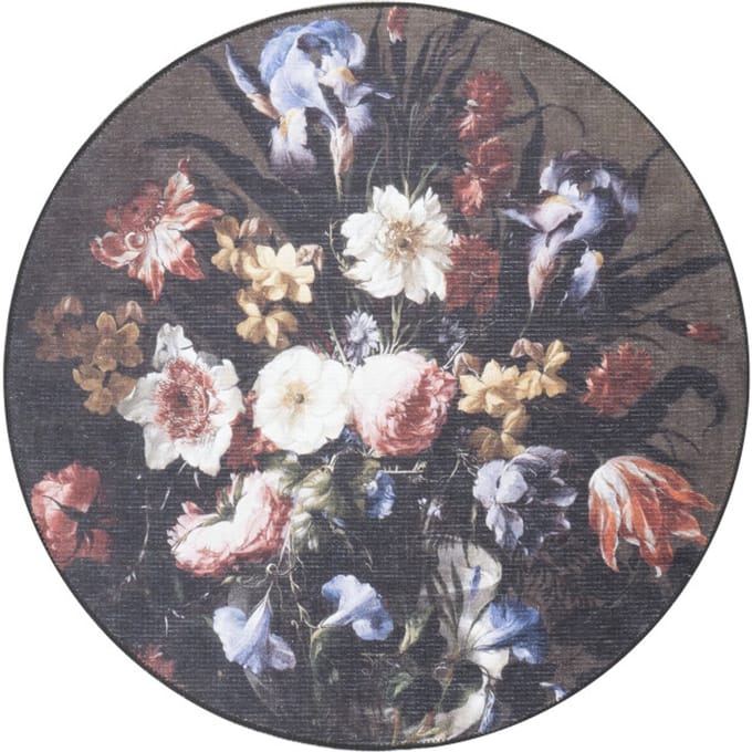 Vloerkleed Ramos Rond ø120 cm - Laagpolig Synthetisch Vloerkleed – Botanisch / Bloemen Design