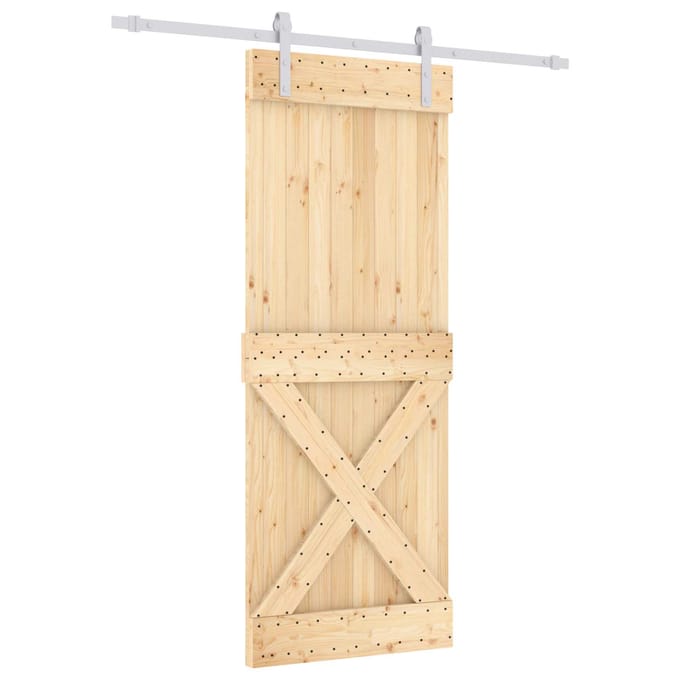 vidaXL - Schuifdeur - 80 - x - 210 - cm - Massief - Pine - Hout - (Onbehandeld)