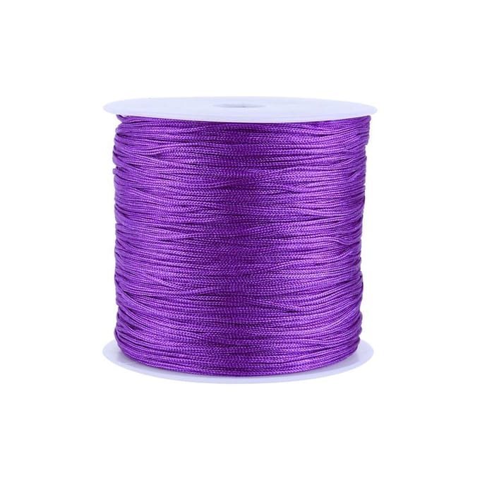 100M x 0.8mm Nylon Chinees Knoopkoord Rattail Macrame Shamballa Draad String Paars purple