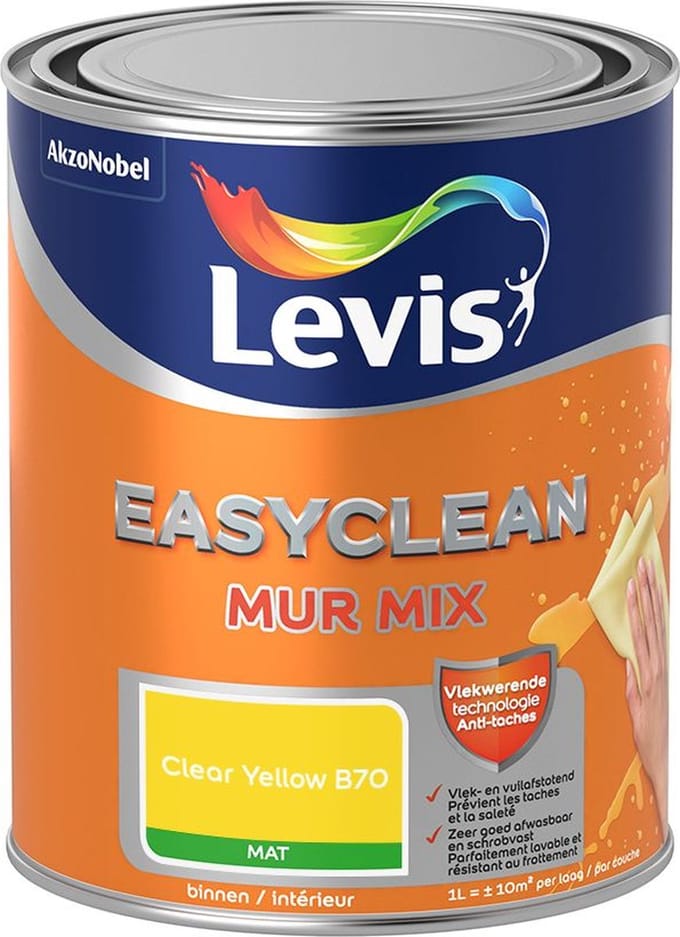 Levis - Easyclean Mur Mat Mix - Clear Yellow B70 - Mengverf - 1 L