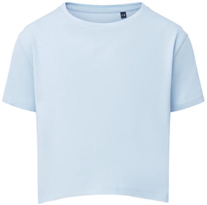 TriDri - Boxy Kinder T-Shirt - Sky Blue maat 7/8