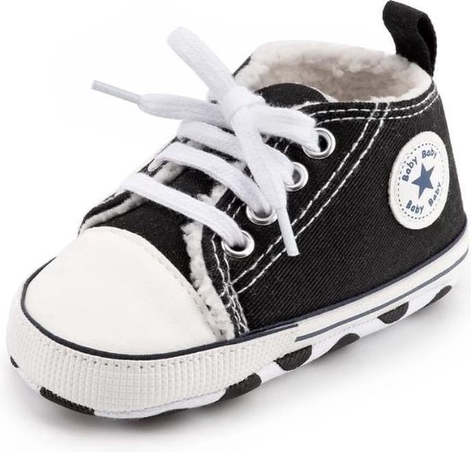 Steppies - Babyschoentjes Zachte Zool Antislip - Zwart - Maat 16-17
