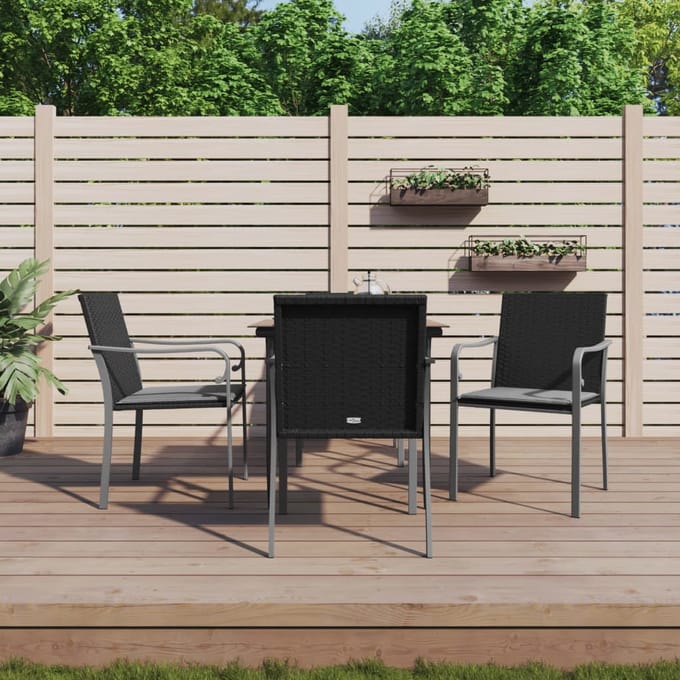 vidaXL - 5-delige - Tuinset - met - kussens - poly - rattan - en - staal