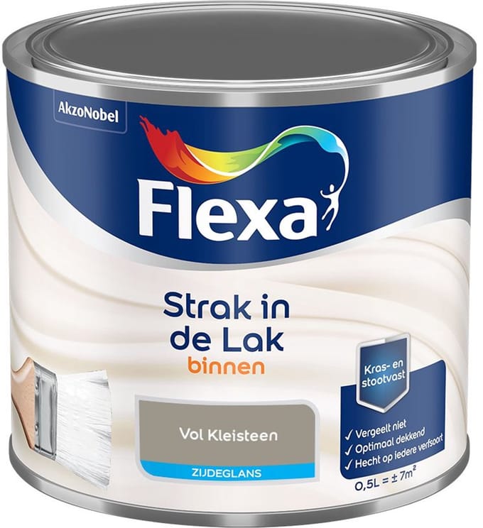 Flexa - Strak In De Lak Binnenlak Zijdeglans - Vol Kleisteen - Mengverf - 500 Ml