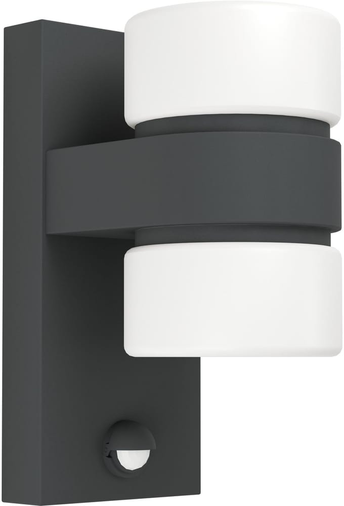 EGLO Atollari Wandlamp Buiten - LED - Bewegingssensor - 23 cm - Antraciet/Wit