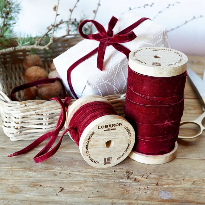 LOBERON Fluwelen lint set van 2 Liandis rood