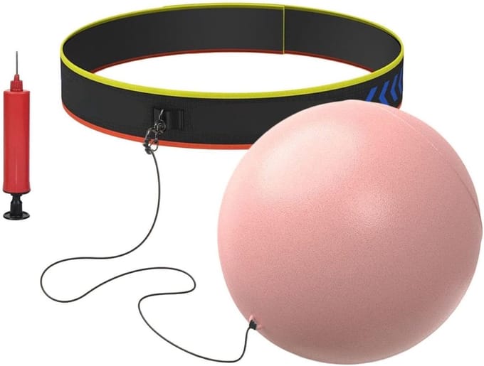 Boksbal - Trainingsbal - Reactie Training - Verstelbare hoofdband - 10 cm breed - Roze
