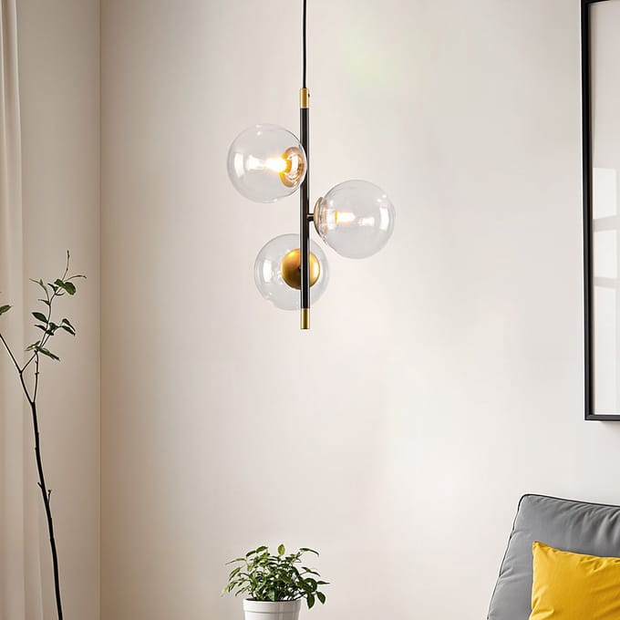 LumenXL Hanglamp 3-lichts - transparant glas - Nisrin