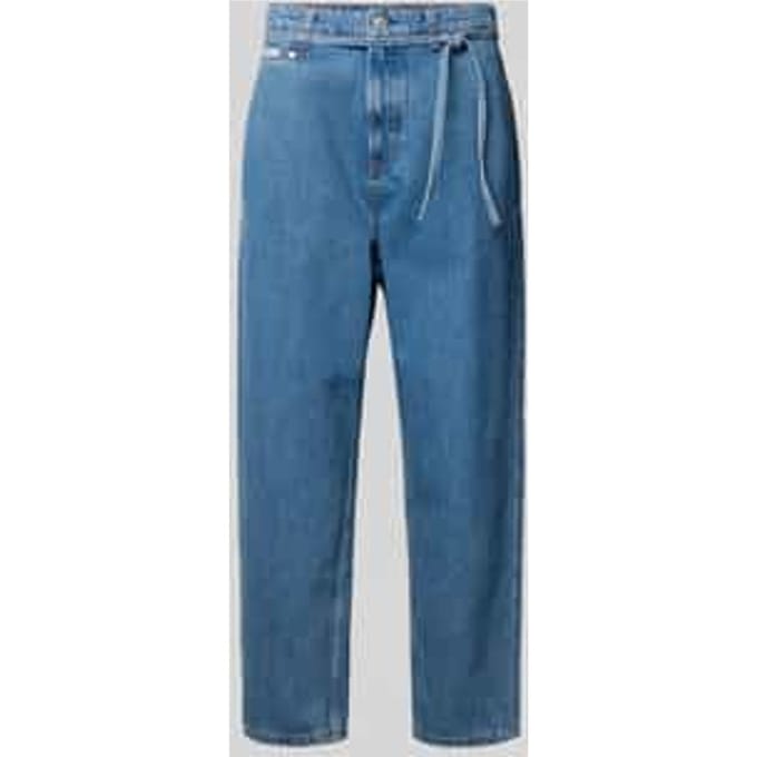 Wide Leg tapered fit jeans van katoen-ananasvezelmix model 'ISAK'