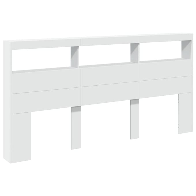 vidaXL - Hoofdbordkast - met - LED-verlichting - 200x17x102 - cm - wit