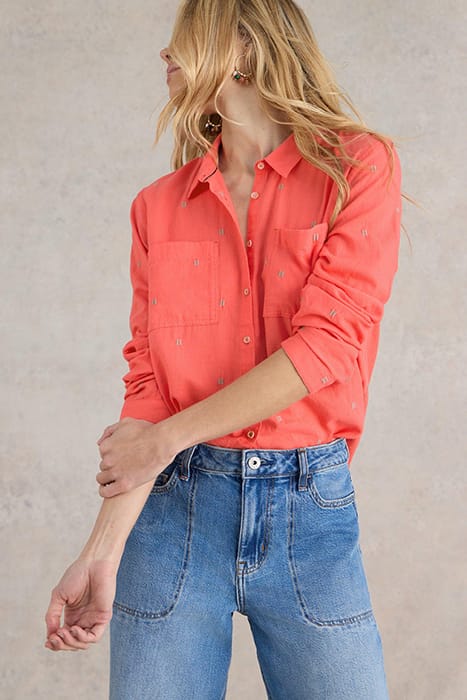 White Stuff Sophie Organic Cotton Shirt Bright Pink Taglia: 8 | Magliette intime Outlet | Donna | Rosa