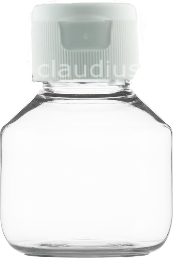 Lege Plastic Fles 50 ml PET transparant -met witte klepdop - set van 10 stuks - navulbaar - leeg