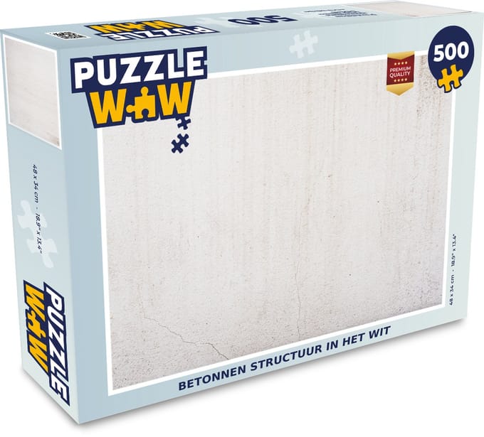 Puzzel Beton - Muur - Wit - Legpuzzel - Puzzel 500 stukjes