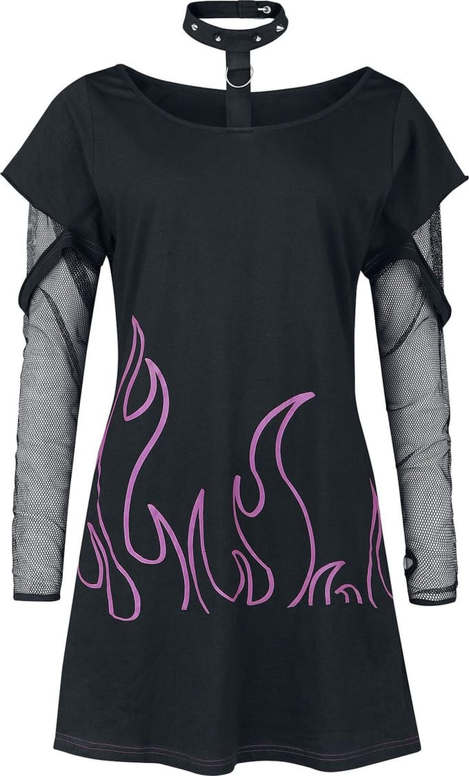 Heartless Depths of Hell shirtje Shirt met lange mouwen zwart-felroze M