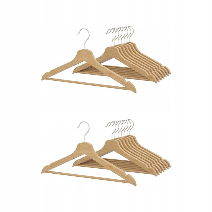 Set van 2 Houten Kledinghangers - Natuurlijk