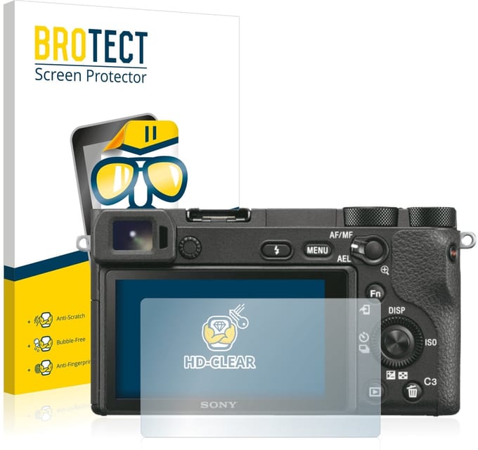 BROTECT - Screenprotector voor Sony Alpha 6500 - Folie Beschermfolie transparant 2 Stuks