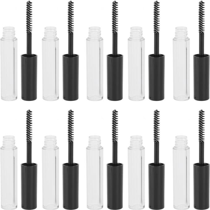 10 stuks Lege Mascaratube Navulbare Wimpercrème Container met Borsteltje voor Cosmetica 1,5ml white