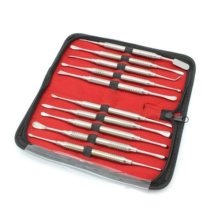 10 stuks Tandheelkundige Implantaat Sinuslift Instrumentenset Periostale Elevator Dubbelzijdige Reflecterende Retractor red