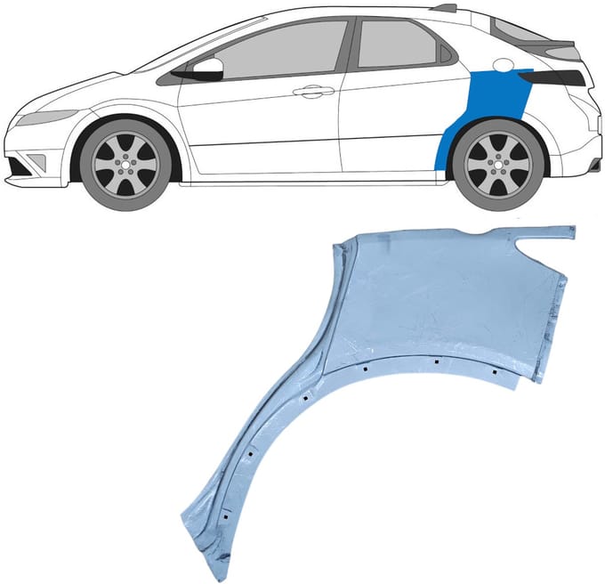 Reparatiepaneel achterspatbord voor Honda Civic 2005-2011 / Links
