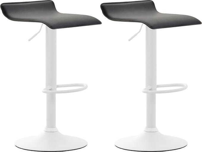 CLP Dyn V2 Set van 2 barkrukken - Kunstleer zwart wit