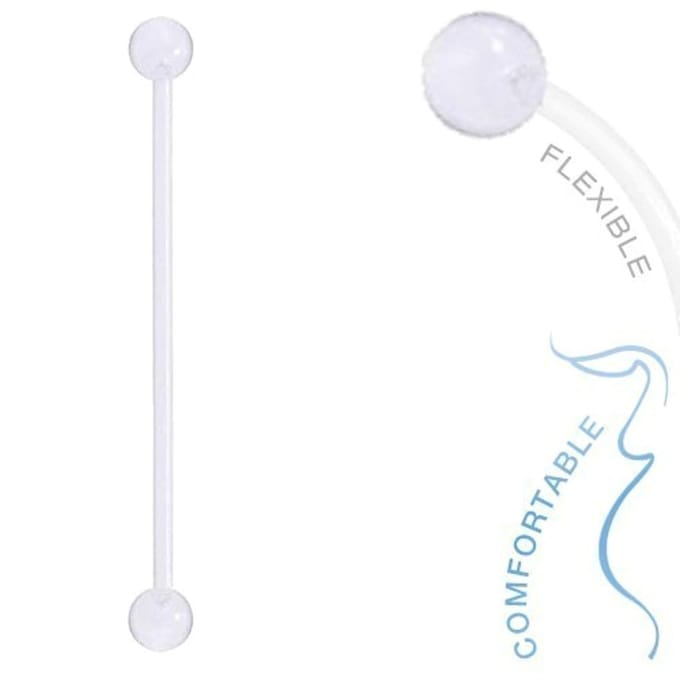 Fako Bijoux® - Zwangerschapspiercing - Bioplast Classic - 58mm - Transparant