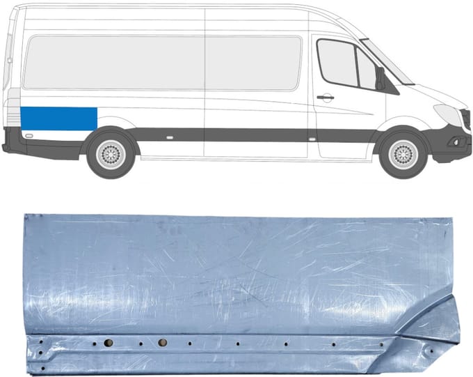 Reparatiepaneel achterspatbord voor Mercedes Sprinter 2006-2018 / Rechts