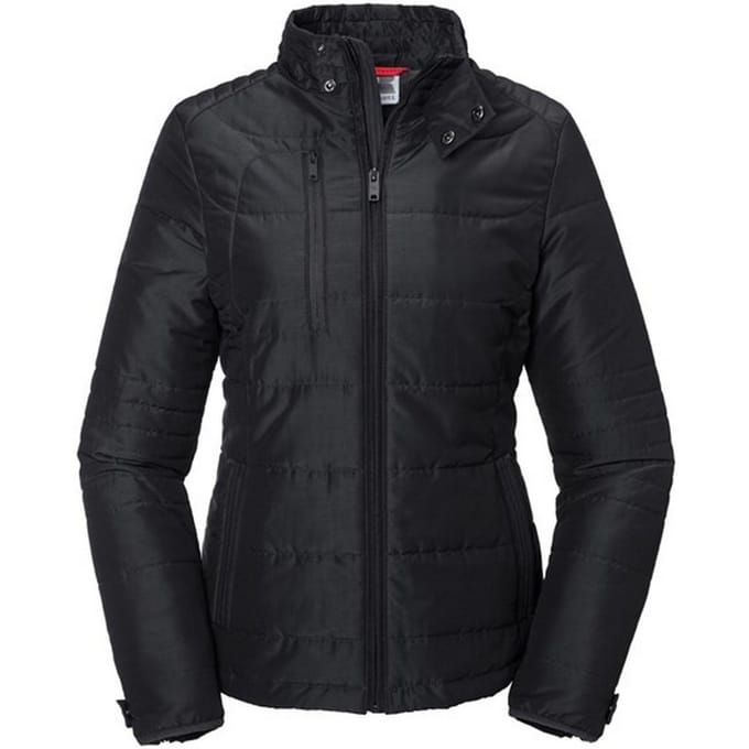 Russell Dames/dames Kruisgewatteerd Jasje (Zwart)