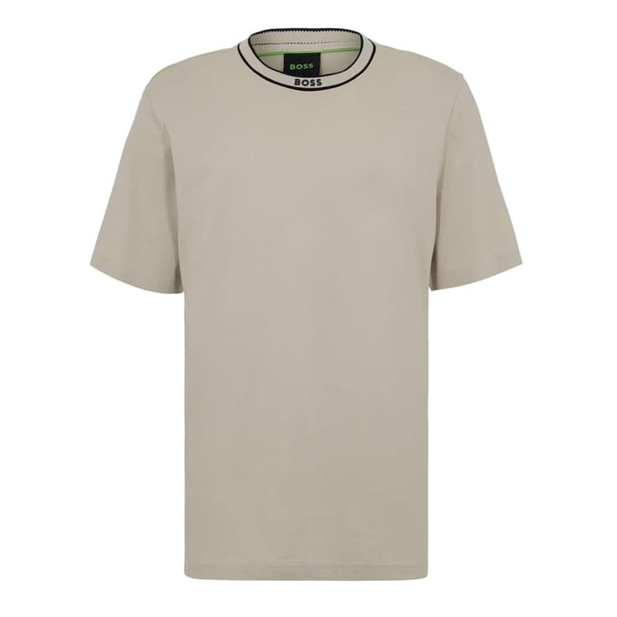 Boss Heren Crew Neck Regular T-shirt (Licht Beige)